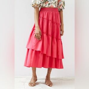 Maeve Tiered Asymmetrical Maxi Skirt